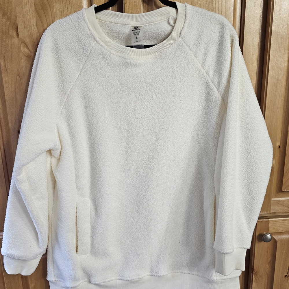 Cozy White Fleece Sweatshirt